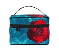 Borsa da viaggio per il trucco di varie verdure, borsa cosmetica impermeabile pieghevole borsa da toilette regalo per insegnanti, Rosa da giardino fresca, Taglia unica