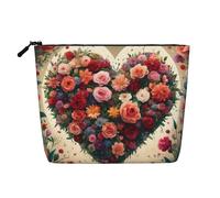 Borsa da viaggio per il trucco Eternity per San Valentino, grande capacità, per donna, impermeabile, monostrato, in imitazione canapa, con cerniera, portatile