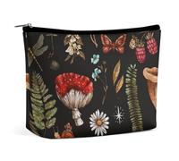 Borsa da viaggio per il trucco, grande capacità, mistero vintage, magico, strega, foglia di fungo, borse per cosmetici da donna, borsa da toilette portatile impermeabile, borsa tote da donna dal desig