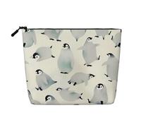 Borsa da viaggio per il trucco Ice Cold Penguin di grande capacità per donna, borsa cosmetica portatile con cerniera impermeabile monostrato in canapa sintetica