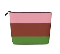 Borsa da viaggio per il trucco in canapa finta, borsa da toilette ecologica e durevole con cerniera, 9,45 x 6,7 pollici, bandiera dell'orgoglio LGBT lesbica