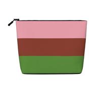 Borsa da viaggio per il trucco in canapa finta, borsa da toilette ecologica e durevole con cerniera, 9,45 x 6,7 pollici, bandiera dell'orgoglio LGBT lesbica