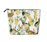 Borsa da viaggio per il trucco in canapa sintetica Black Cat In The Rain, borsa cosmetica per donne e ragazze