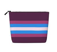 Borsa da viaggio per il trucco in canapa sintetica, borsa da toilette ecologica e resistente con cerniera, arcobaleno, LGBT Pride, gay e lesbiche, non conforme al genere, 9,45 x 6,7 pollici