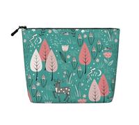 Borsa da viaggio per il trucco in canapa sintetica Leaf And Bird, borsa cosmetica per donne e ragazze