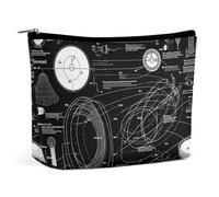 Borsa da viaggio per il trucco in pelle PU con stampa fisica, tascabile, organizer per cosmetici da donna, portatile, con chiusura a borsa.