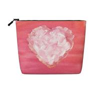 Borsa da viaggio per il trucco Ink And Love per San Valentino, grande capacità, per donna, impermeabile, monostrato, in imitazione canapa, con cerniera, portatile