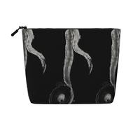 Borsa da viaggio per il trucco Ink Guitar, grande capacità, per donna, impermeabile, monostrato, in imitazione canapa, con cerniera, portatile, organizer per cosmetici.