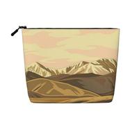 Borsa da viaggio per il trucco Mount Desert, grande capacità, per donna, impermeabile, monostrato, in simil canapa, con cerniera, portatile, organizer per cosmetici.