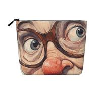 Borsa da viaggio per il trucco Saucy Old Man, grande capacità, per donna, impermeabile, monostrato, in imitazione canapa, con cerniera, portatile, organizer per cosmetici.