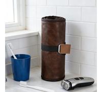 Borsa da viaggio per kit da barba, pratica borsa per il trucco in pelle PU