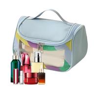 Borsa da viaggio per la cura della pelle, trasparente, per trucchi, impermeabile, trasparente, per cosmetici da viaggio, per viaggi nel fine settimana, Blu, vedi descrizione, Vedi descrizione