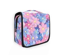 Borsa da viaggio per la festa dei genitori con fiori rosa viola con gancio per appendere elegante capacità borsa da viaggio verticale autoportante