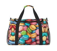 Borsa da viaggio per la notte, con aroma di biscotti Macaron, per donne e uomini, perfetta per frequent flyer, Nero , Taglia unica