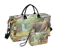 Borsa da viaggio per la notte con articoli da toeletta per escursioni di grande capacità Benvenuti in Thailandia Paesaggio Cultura