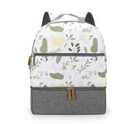 Borsa da viaggio per mamma e bambino, zaino termico per pasti all'aperto, zaino portaoggetti, dimensioni 34 x 15 x 44 cm, la scelta migliore per le neomamme Piante