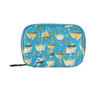 Borsa da viaggio per medicine con animali marini blu oceano con scomparti staccabili attaccabile