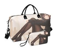 Borsa da viaggio per oggetti personali, borsa da viaggio con tracolla regolabile, per aereo, multifunzionale, anime, bellezza silenziosa