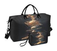 Borsa da viaggio per oggetti personali Borsa da viaggio Weekender Borsa da notte con tracolla regolabile per viaggio Multifunzionale Sistema Solare Celeste Paesaggio Mistero