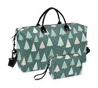 Borsa da viaggio per oggetti personali, grande borsa da palestra con tracolla regolabile per allenamento pieghevole, Bellissimo albero di Natale verde