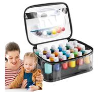 Borsa da viaggio per pittura con supporto trasparente e design dispenser, scatola portatile per fino a 24 bottiglie da 59,1 ml, olio, artigianato, modello, inchiostro, aerografo, per artisti, casa