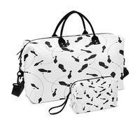 Borsa da viaggio per sport, borsa da palestra, borsa da portare a mano, con borsa da toilette per yoga, set da 2 pezzi con passi di danza, Multi, 1 size, Moderno/adattabile