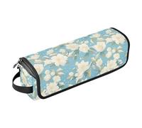 Borsa da viaggio per strumenti da neve al gelsomino bianco e tappetino resistente al calore con custodia per il trasporto con cerniera, organizer impermeabile per ferro da stiro piatto per utensili