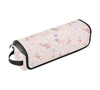 Borsa da viaggio per strumenti per capelli a quadri rosa con tappetino in ferro impermeabile arricciacapelli piatto Irong Organizer da viaggio per strumenti caldi Ferri arricciacapelli Ferri piatti