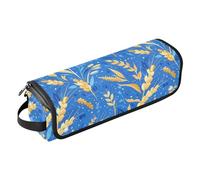 Borsa da viaggio per strumenti per capelli caldi blu cielo con tappetino in ferro, impermeabile, portatile, aperta, piatta, borsa da viaggio per ferri da stiro, piastre e arricciacapelli, essenziali