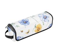 Borsa da viaggio per strumenti per capelli caldi con cuscinetto resistente al calore, borsa da viaggio organizer per raddrizzatori, ferro arricciacapelli, asciugacapelli, carino viola del pensiero