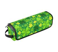 Borsa da viaggio per strumenti per capelli caldi verde con trifoglio per il giorno di San Patrizio con tappetino resistente al calore Organizer portatile per strumenti per lo styling dei capelli per