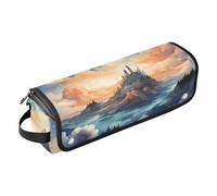 Borsa da viaggio per strumenti per capelli, con castello in nuvole e luna nel cielo stellato, borsa portatile per attrezzi caldi
