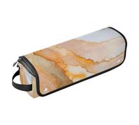 Borsa da viaggio per strumenti per capelli con cuscinetto resistente al calore, borsa da viaggio organizer per ferri da stiro, piastre e arricciacapelli, marmo bianco pesca