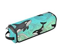 Borsa da viaggio per strumenti per capelli con cuscinetto resistente al calore Boy Ocean Animal Balena Accessori per lo styling dei capelli rimovibile Organizer per utensili caldi e accessori per la