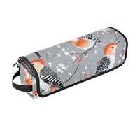 Borsa da viaggio per strumenti per capelli con cuscinetto resistente al calore, custodia da viaggio portatile per utensili caldi e accessori per la cura dei capelli, rosso artistico - Picchio dal