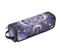Borsa da viaggio per strumenti per capelli con cuscinetto resistente al calore, grande capacità, organizer per strumenti per capelli per ferri da stiro, piastre e arricciacapelli, con simbolo Wicca a