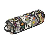 Borsa da viaggio per strumenti per capelli con cuscinetto resistente al calore, impermeabile, organizer da viaggio per Straigheners Curling Iron Dryer Sugar Skull Cat Cute Dia De Los Muertos Trave