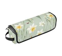 Borsa da viaggio per strumenti per capelli con cuscinetto resistente al calore, impermeabile, organizer da viaggio per arricciacapelli, piastra per capelli piatti, narcisi carini accessori per capelli