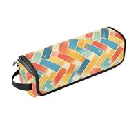 Borsa da viaggio per strumenti per capelli con mattoni arcobaleno in stile cartone animato, con cuscinetto resistente al calore, organizer per strumenti per capelli, per ferri da stiro, piastre e