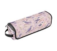 Borsa da viaggio per strumenti per capelli con rondine viola e tappetino resistente al calore per ferro arricciacapelli, borsa da viaggio per utensili caldi e accessori per la cura dei capelli, borsa
