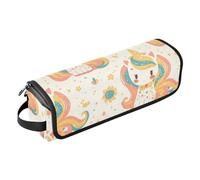 Borsa da viaggio per strumenti per capelli con simpatici unicorni in stile cartone animato con tappetino resistente al calore rimovibile strumenti di riscaldamento borsa da viaggio organizer per ferro