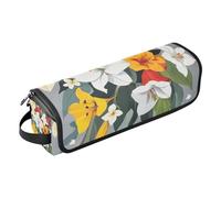 Borsa da viaggio per strumenti per capelli, con tappetino in ferro, custodia da viaggio portatile per strumenti caldi, ferro arricciacapelli, volumizzante, styler, fiori, giglio, gardenia, narciso