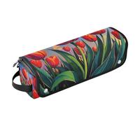 Borsa da viaggio per strumenti per capelli con tappetino in ferro da stiro, borsa da viaggio organizer per raddrizzatori, ferro arricciacapelli, asciugacapelli, pittura a olio con fiori e fiori per