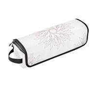 Borsa da viaggio per strumenti per capelli con tappetino in ferro, impermeabile, portatile, aperta, piatta, borsa da viaggio per raddrizzatori, ferro arricciacapelli, asciugacapelli, foglie di piante