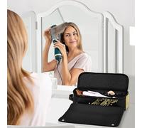 Borsa da viaggio per strumenti per capelli con tappetino in ferro, impermeabile, portatile, aperta, piatta, borsa da viaggio per piastre, piastre e arricciacapelli,