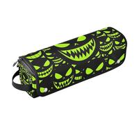 Borsa da viaggio per strumenti per capelli con tappetino in ferro, organizer portatile per ferri da stiro, piastre, arricciacapelli, mostri verdi spettrali, organizer portatile per Halloween