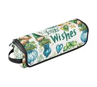 Borsa da viaggio per strumenti per capelli con tappetino resistente al calore, custodia da viaggio a doppio strato per ferro arricciacapelli, piastra per capelli piatti, primavera felice San Patrizio