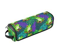 Borsa da viaggio per strumenti per capelli con tappetino resistente al calore dipinto albero rane modello strumenti per capelli borsa organizer per strumenti caldi e accessori per la cura dei capelli