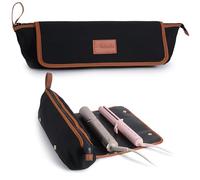 Borsa da viaggio per strumenti per capelli con tappetino resistente al calore, grande borsa organizer per utensili caldi, custodia da viaggio per ferro arricciacapelli/ferro piatto, custodia da
