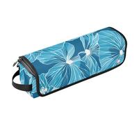 Borsa da viaggio per strumenti per capelli con tappetino resistente al calore, organizer per strumenti per capelli, per piastre, ferri arricciacapelli, foglie grasse, geranio ciano